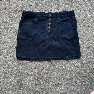 Indigo Rein Navy Corduroy Button-Up Mini Skirt